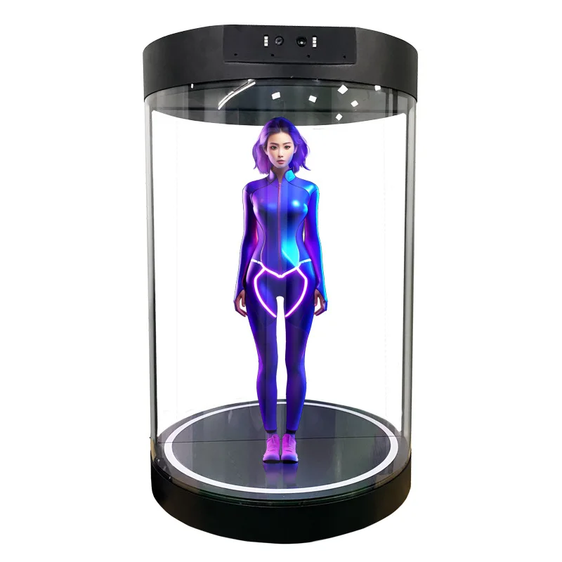 Power Tools Ai - Cylinder holographic display cabinet AI digital