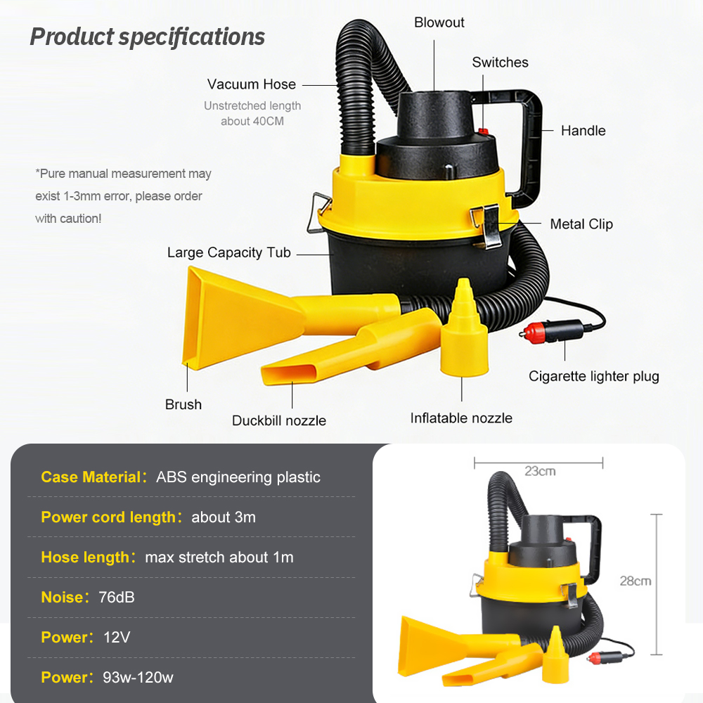 12V Portable Canister Car Vacu - огляд і ціна Power Tools Vacuum